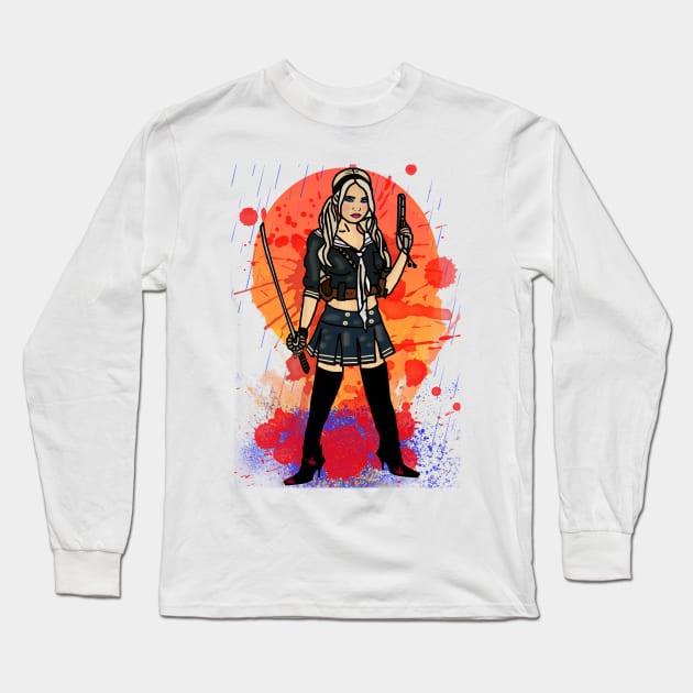 Fighter Girl Long Sleeve T-Shirt by By Diane Maclaine